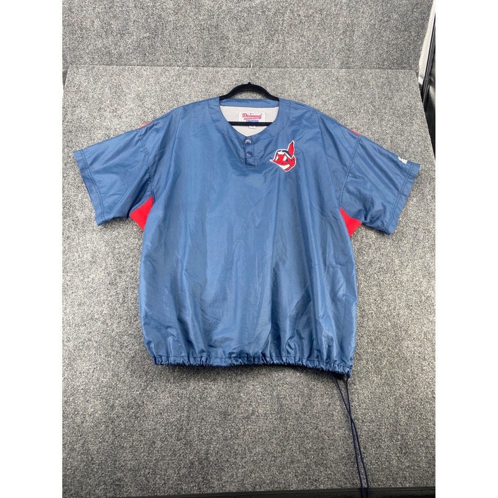 Starter Diamond Collection Cleveland Indians Windbreaker Mens XXL Blue MLB Vtg
